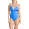 Valimare Aruba Double Strap One-piece Swimsuit In Blue