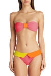 Valimare Capri Colorblock Bikini Bottom In Coral