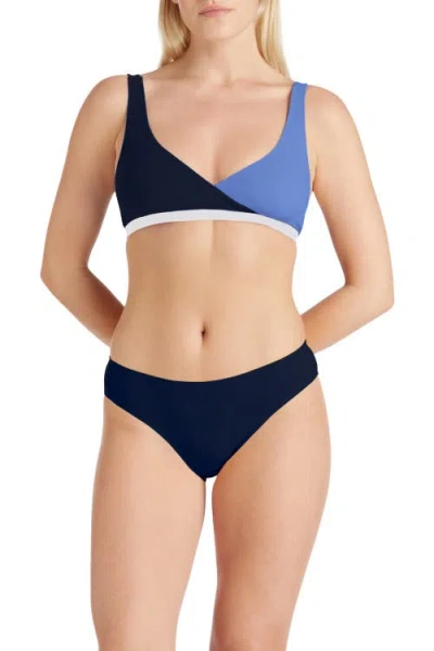 Valimare Carmel Color Block Bikini Top In Navy Blue