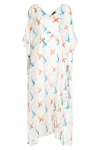 Valimare Florence Maxi Sheer Silk Blend Cover-up Kaftan In Off White