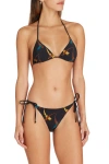 Valimare Lisbon Printed Bikini Top In Black