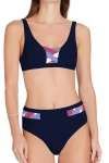 Valimare Martinique Bandage Bikini Top In Navy Blue