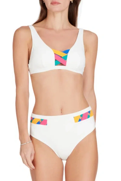 Valimare Women's Martinique Colourblocked Bikini Top In Off White