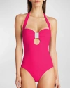 Valimare Sicily Bandeau One-piece Swimsuit In Fuchsia