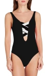 Valimare St Martin Bandage One-piece Swimsuit In Black