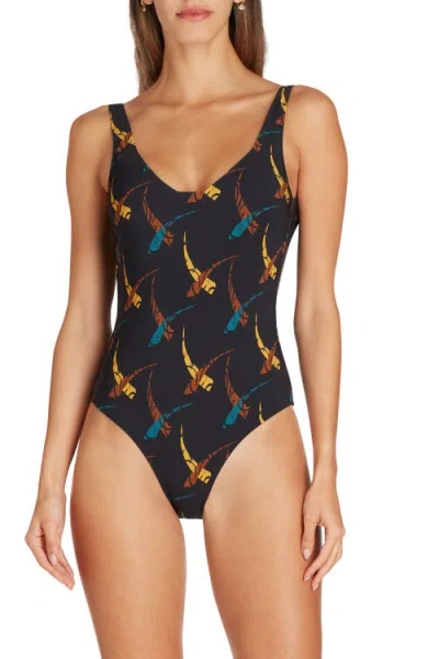 Valimare Verona Printed One-piece Swimsuit In Black