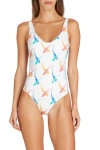 Valimare Verona Printed One-piece Swimsuit In Off White
