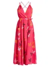 Valimare Women's Amelia Paisley Butterfly Surplice Maxi Dress In Fuchsia