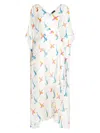 Valimare Women's Florence Abstract Silk-blend Cover-up Maxi Dress In White Print