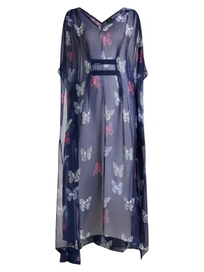 Valimare Women's Florence Silk-blend Butterfly Cover-up In Navy