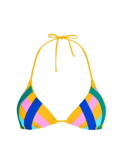 Valimare Women's Ibiza Colorblock Triangle Bikini Top In Yellow