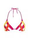 Valimare Women's Ibiza Colorblocked Bandage Bikini Top In Fuscia