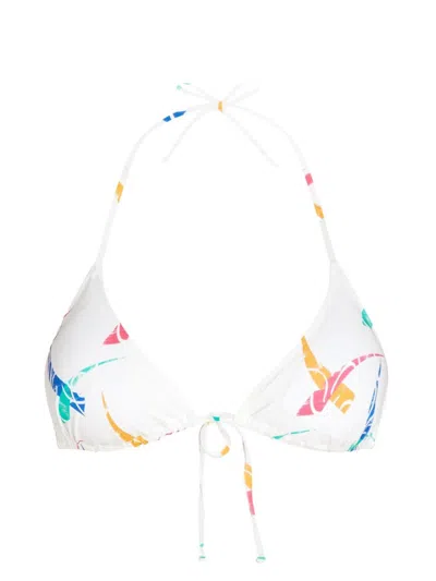 Valimare Women's Lisbon Printed Triangle Bikini Top In Off White