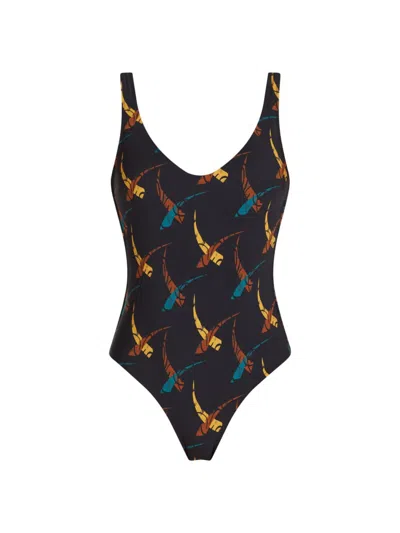 Valimare Women's Verona Stamped One-piece Swimsuit In Black