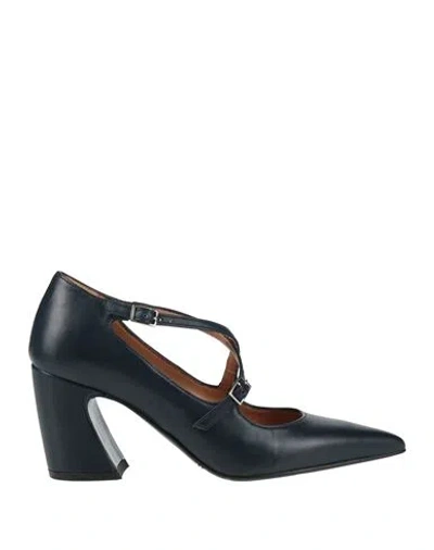 Valini Woman Pumps Midnight Blue Size 6 Leather