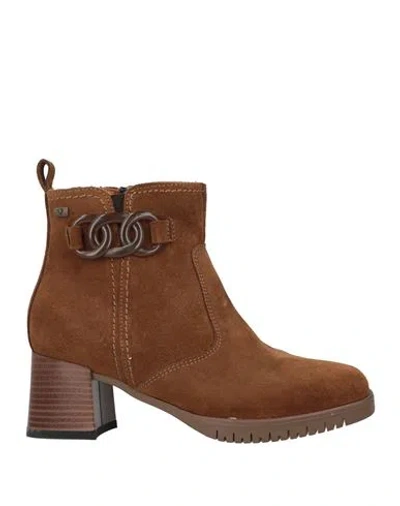 Valleverde Woman Ankle Boots Camel Size 5 Leather In Sand