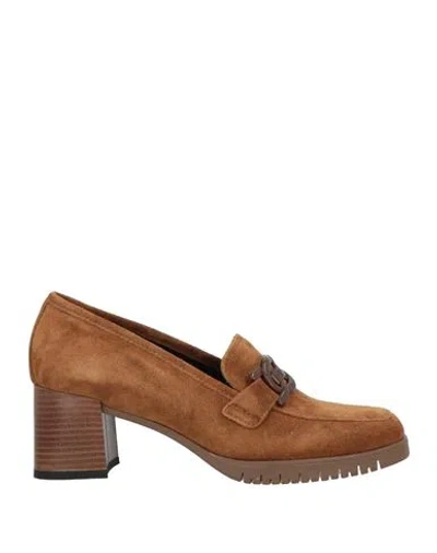 Valleverde Woman Loafers Light Brown Size 5 Leather In Sand