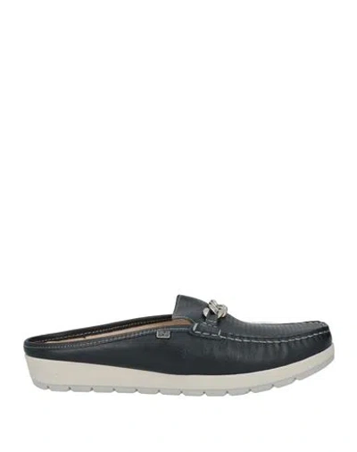 Valleverde Woman Loafers Midnight Blue Size 7 Calfskin In Black