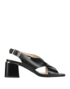 Valleverde Woman Sandals Black Size 6 Calfskin