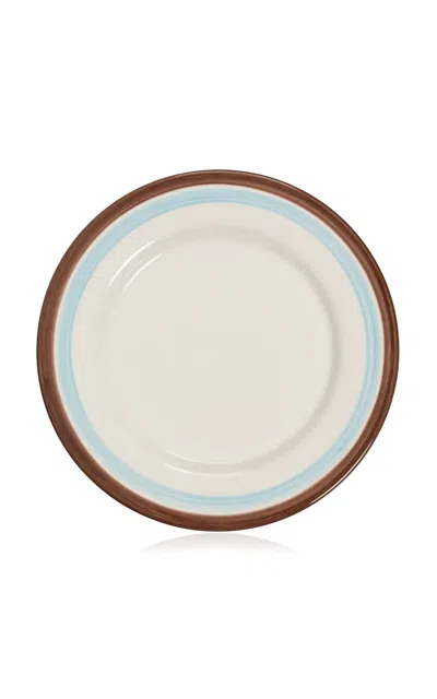 Valsa Home Breakfast Hand Painted Dinner Plate- Set Of 4 In Brown