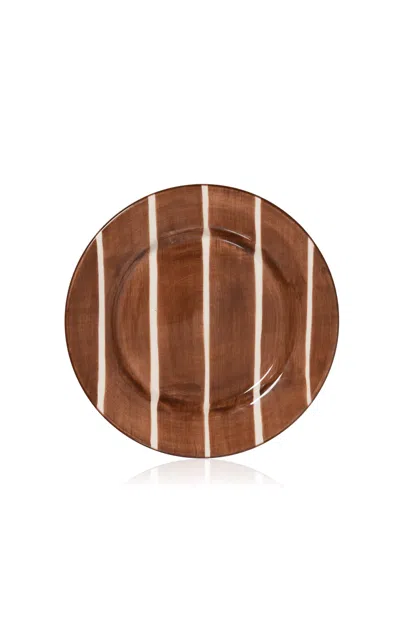 Valsa Home Breakfast Hand Painted Salad Plate- Set Of 4 In Brown