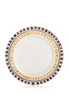 Valsa Home Charlotte Hand-painted Dinner Plate- Set Of 4 In Brown