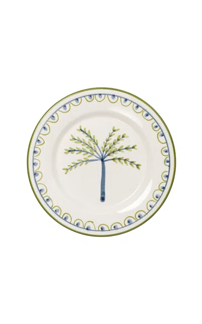 Valsa Home Coqueiro Hand-painted Salad Plate In Green