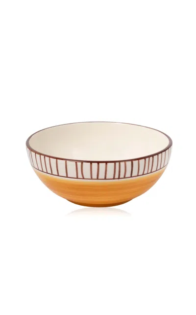 Valsa Home - Greta Hand Painted Cereal Bowl- Set Of 2 - Orange -