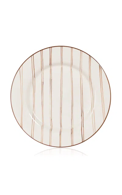 Valsa Home Pajama Hand Painted Dinner Plate In Brown