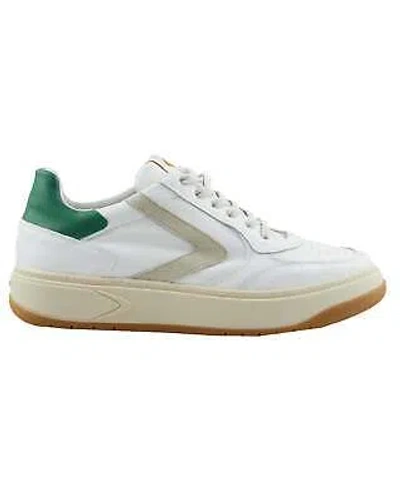 Pre-owned Valsport Low Shoes Hype Classic Mix Trainers Man Leather White In White/green