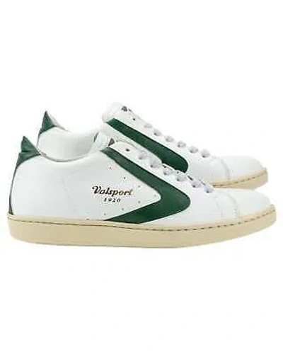 Pre-owned Valsport Low Shoes Tournament Casual Sneaker Leather White Green Man In White/green