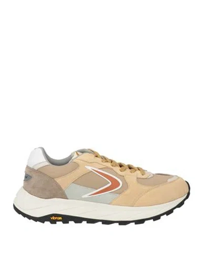 Valsport Man Sneakers Beige Size 8 Leather, Textile Fibers In Multi