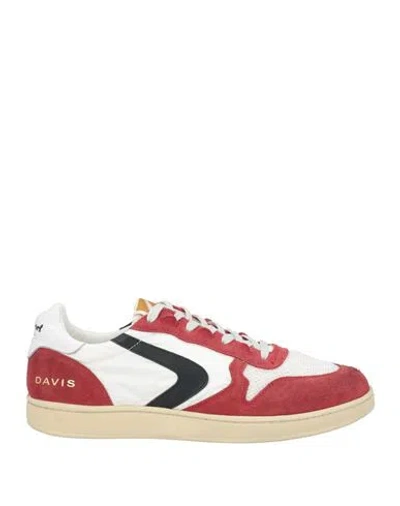 Valsport Man Sneakers Brick Size 8.5 Soft Leather, Textile Fibers In Red