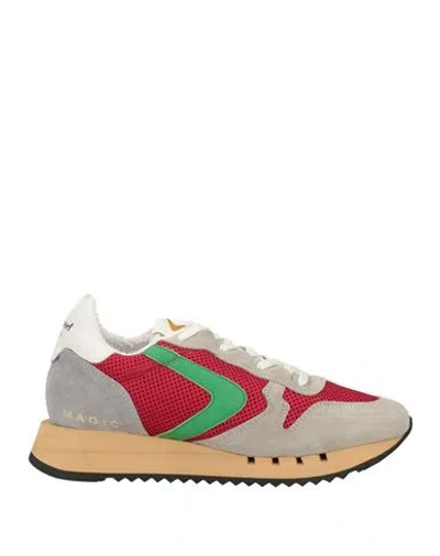 Valsport Man Sneakers Brick Size 8 Leather, Textile Fibers In Multi