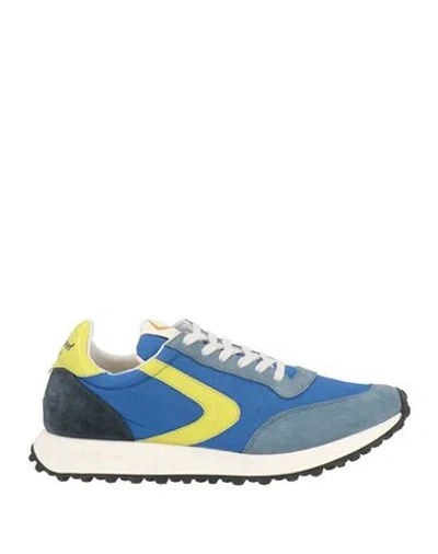 Valsport Man Sneakers Bright Blue Size 9.5 Leather, Textile Fibers In Multi