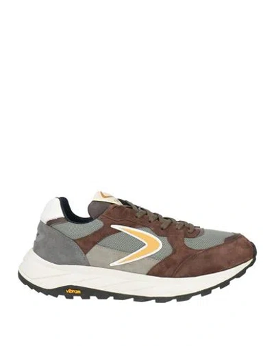 Valsport Man Sneakers Chocolate Brown Size 8 Leather, Textile Fibers