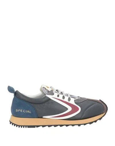 Valsport Man Sneakers Dark Brown Size 8 Leather, Synthetic Fibers In Gray