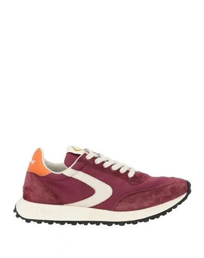 Valsport Man Sneakers Garnet Size 8 Leather, Textile Fibers In Red