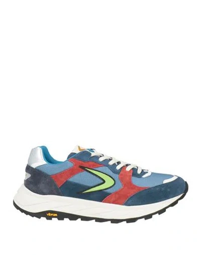 Valsport Man Sneakers Light Blue Size 9.5 Leather, Textile Fibers In Multi
