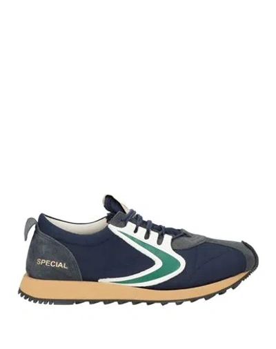 Valsport Man Sneakers Midnight Blue Size 8 Textile Fibers, Leather In Multi