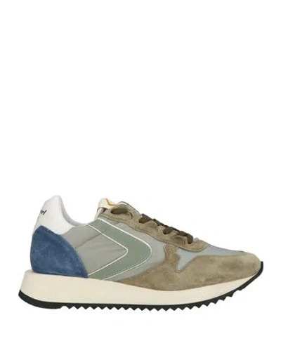 Valsport Man Sneakers Military Green Size 7 Leather, Technical Fibers In Multi