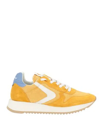 Valsport Man Sneakers Mustard Size 9.5 Leather, Textile Fibers In Yellow