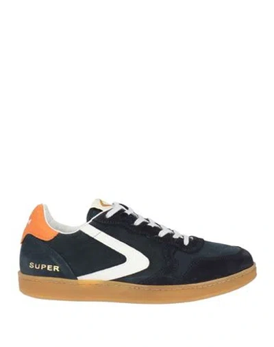 Valsport Man Sneakers Navy Size 7 Leather In Animal Print