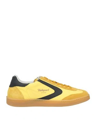 Valsport Man Sneakers Pastel Yellow Size 8.5 Leather, Textile Fibers