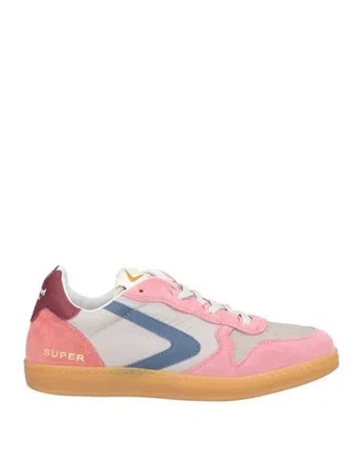 Valsport Man Sneakers Pink Size 8 Leather, Textile Fibers