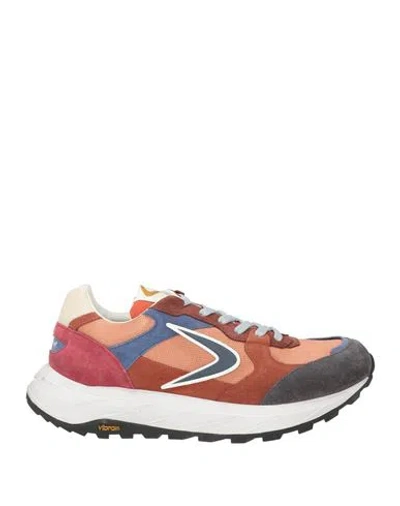 Valsport Man Sneakers Rust Size 8.5 Leather, Textile Fibers In Red