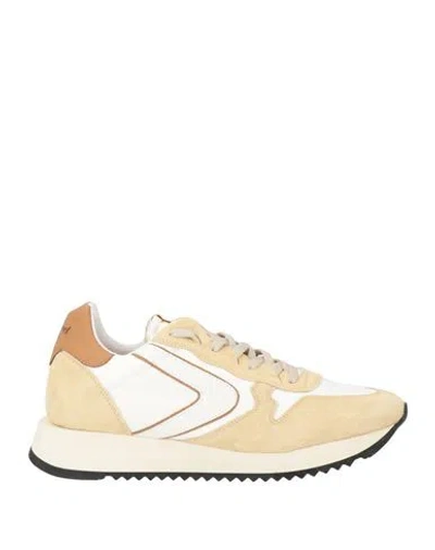 Valsport Man Sneakers White Size 7 Leather, Textile Fibers In Brown