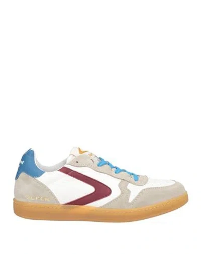 Valsport Man Sneakers White Size 8.5 Leather, Textile Fibers In Multi