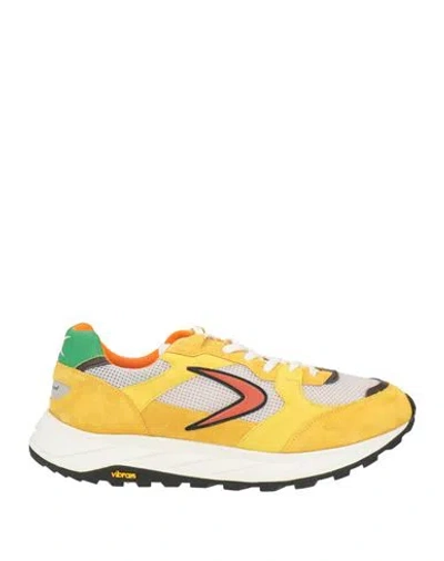 Valsport Man Sneakers Yellow Size 9.5 Leather, Textile Fibers