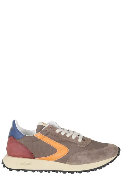 Valsport Taupe Vintage Nylon Suede Low-top Sneakers In Animal Print